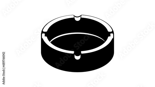ashtray, black isolated silhouette
