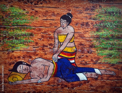 hand painted original impressionism masterpieces painter art painting oil color spa massage from thailand and academy gallery of art fragment of artwork creative contemporary art artworks exhibited	