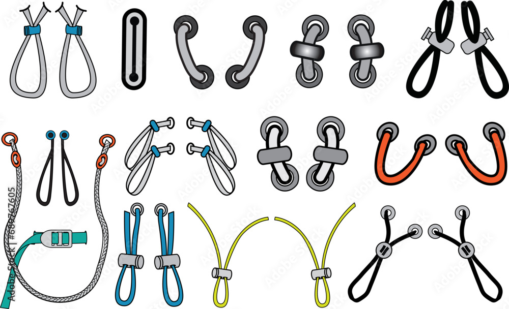 Foto Drawstring cord stopper flat sketch vector illustrator