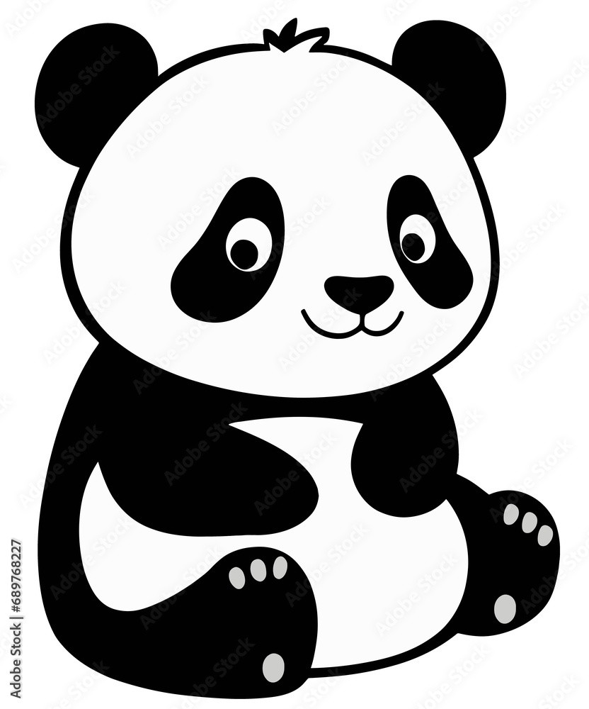 Naklejka premium Charming Panda in a playful stance