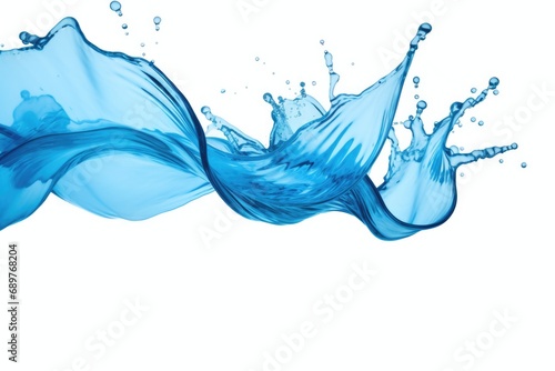 A vibrant splash of blue water on a clean white background. Perfect for various design projects and advertising campaigns