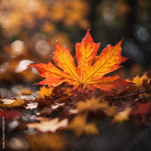 Autumn leaves on the ground, fallen foliage covering the earth, a carpet of colorful autumn leaves, seasonal leaf litter scattered on the ground