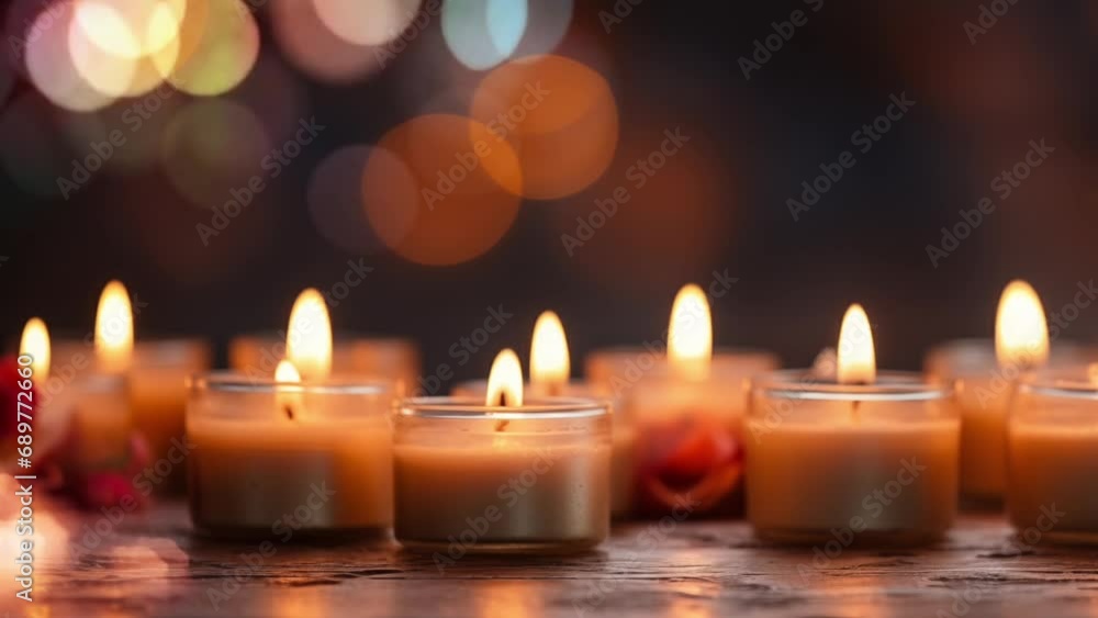 Several Candle Moving Video Animated 4k, generated with AI Several Candle Moving Video Animated 4k, generated with AI