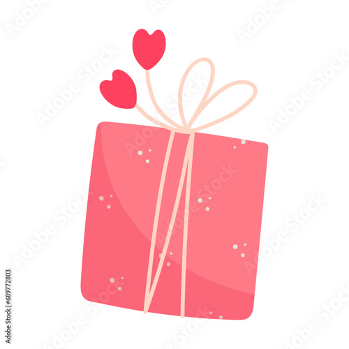 Gift in festive packaging for Valentine's Day.Vector graphics.