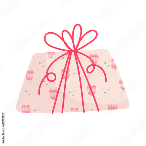 Gift in festive packaging for Valentine's Day.Vector graphics.