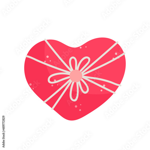 Gift in festive packaging for Valentine's Day.Vector graphics.