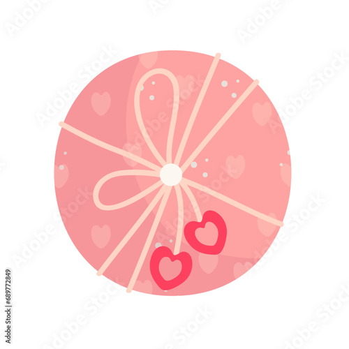 Gift in festive packaging for Valentine's Day.Vector graphics.