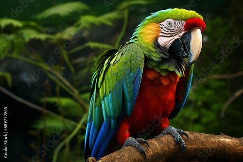 stunning macaw showcasing its vibrant and colorful plumage