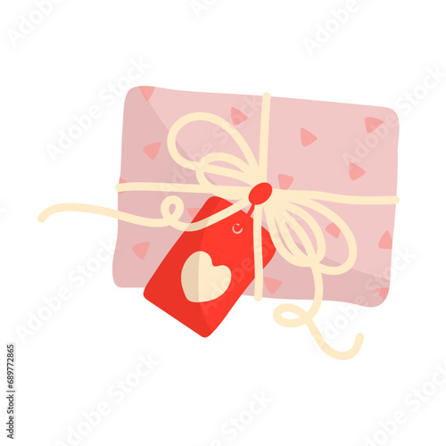 Gift in festive packaging for Valentine's Day.Vector graphics.