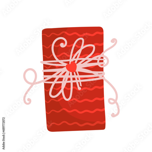 Gift in festive packaging for Valentine's Day.Vector graphics.