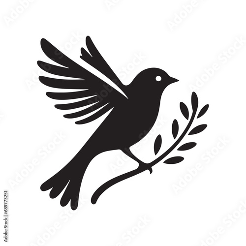 Fototapeta Naklejka Na Ścianę i Meble -  Bird Silhouette: A Variety of Birds in Nature-Inspired Poses, Ready to Enhance Your Creative Projects Black Vector Birds Silhouette
