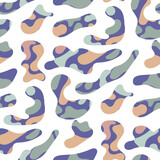 Freeform blob shapes pattern. Abstracts amoeba seamless pattern, freeform organic elements.