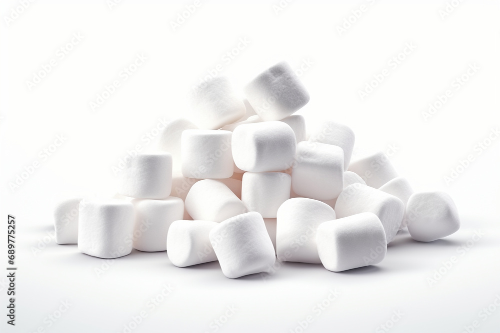Delicious and sweet white marshmallows