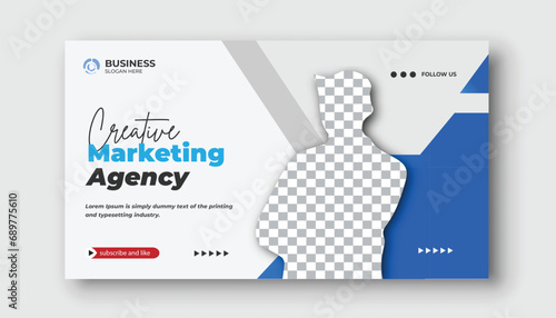 YouTube video thumbnail or social media web banner and corporate YouTube thumbnail design template	