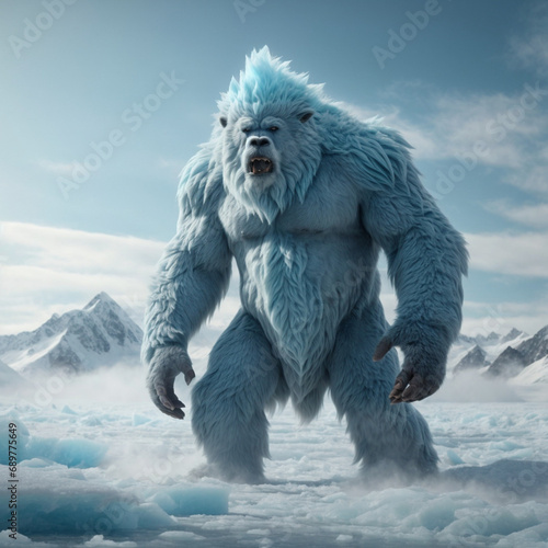 Polar Bear in the Snow: Arctic Majesty, Arctic Landscape Beauty, Iconic Arctic Predator, White Wilderness Background, Majestic Creature Amidst Snow © SabithaRani