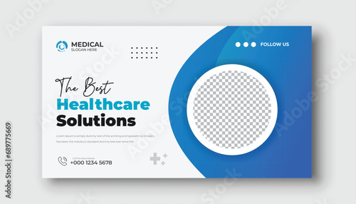 Creative medical healthcare YouTube thumbnail and web banner template	