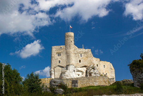 Ruins of medieval castle Mirow - Eagle's Nest Trail in Bobolice in Poland