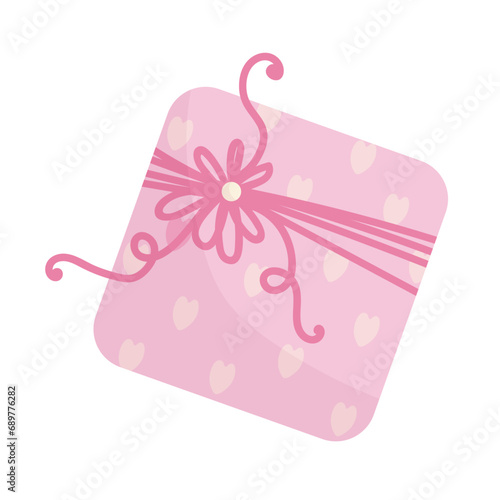 Gift in festive packaging for Valentine's Day.Vector graphics.