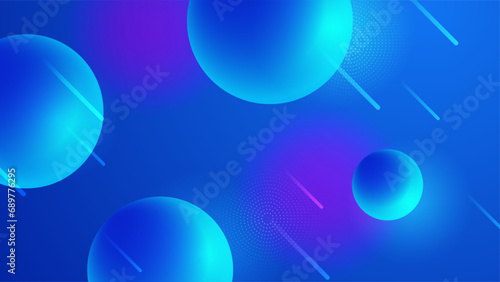 Blue vector abstract geometrical shape modern background. Abstract geometric dynamic shapes composition on the blue background
