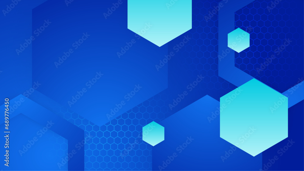 Obraz premium Blue vector abstract background with simple geometric shapes. Abstract geometric dynamic shapes composition on the blue background