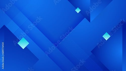 Blue background abstract art vector with shapes. Abstract geometric dynamic shapes composition on the blue background