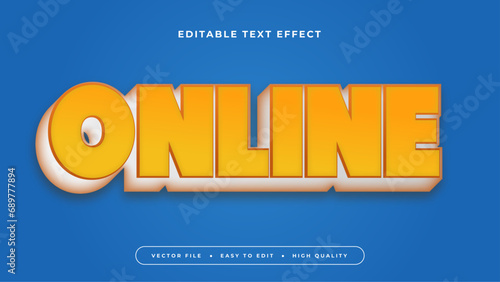 Yellow blue and white online 3d editable text effect - font style