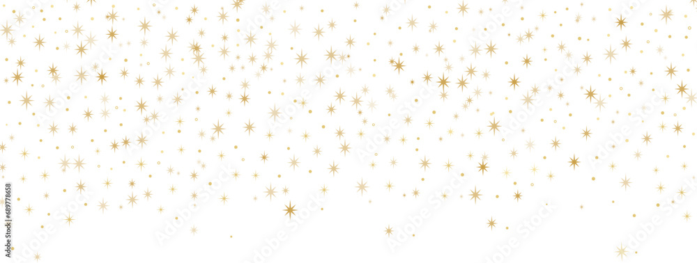 Golden star background isolated sparkling background, festive holiday banner design