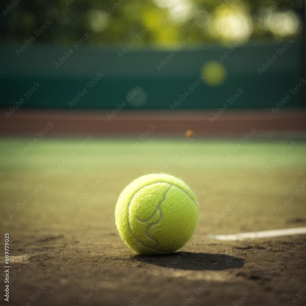 Tennis Ball on the Court, Tennis Ball on the Tennis Court Surface