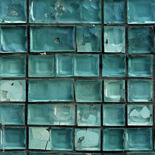 Seamless texture of glass block wall.