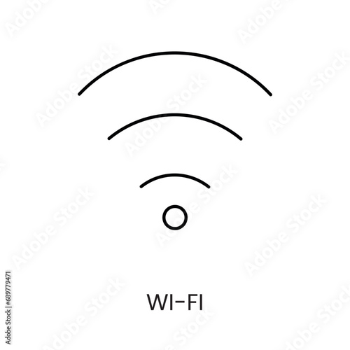 Contactless payment line icon vector wi fi