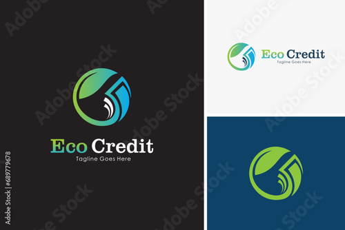 Nature eco money logo design vector, finance business icon design template