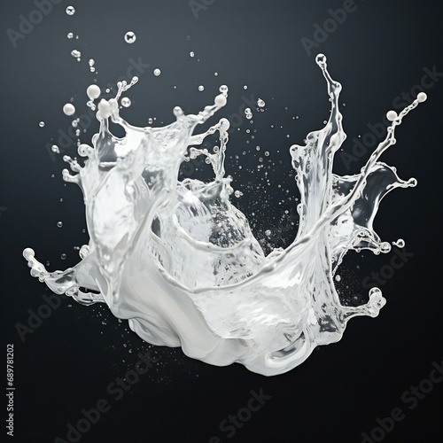 realistic white color water splash