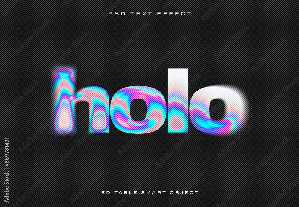 Holographic Gradient Text Effect Mockup Stock Template | Adobe Stock