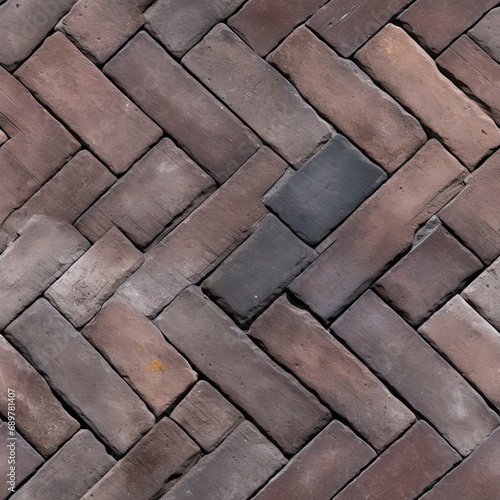 Seamless texture of brick pavement tiles.
