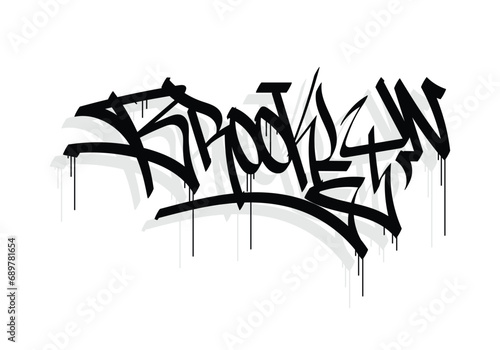 BROOKLYN city graffiti tag style