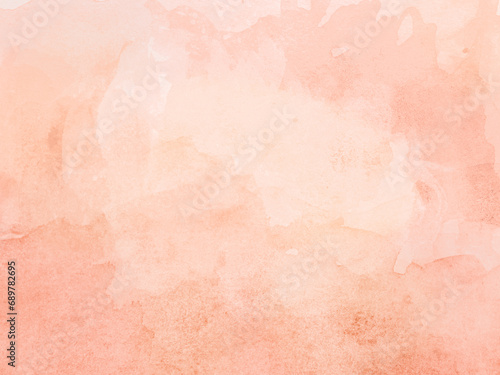 Pastel peach fuzz beige watercolor background. Abstract watercolor beige nude and peach fuzz color gradient background with light copy space in center for design