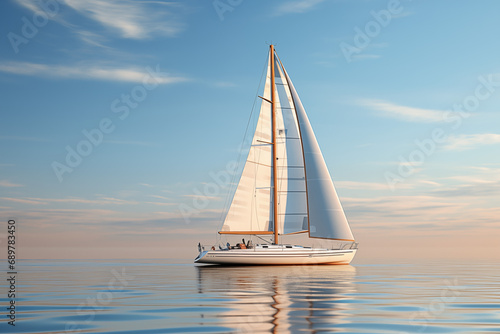sailing boat on the sea © Natali