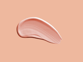 Wandcirkels Pantone 2024 Peach Fuzz Vloeibare foundation in perzikkleur swatch  © fascinadora