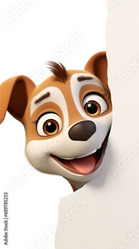 Lovely cute cartoon dog. Phone wallpaper.