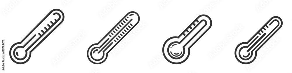 Thermometer Line Vector Icons set, pack collection