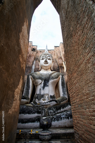 Old statue of buddha in sukhothai  thailand
