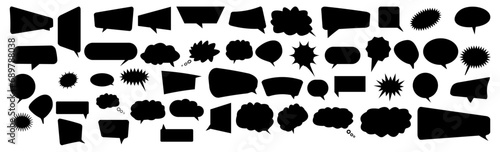 Collection of speech bubble icon. Talk or Cloud bubbles element isolated on transparent background..