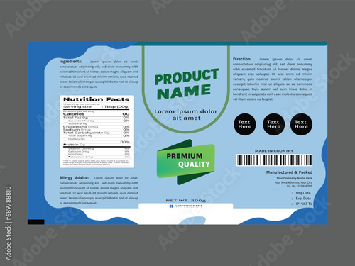 Vector product packaging label template design