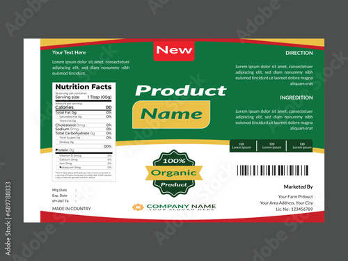 Vector product packaging label template design