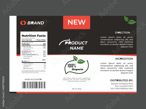 Vector product packaging label template design