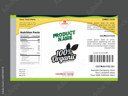 Vector product packaging label template design