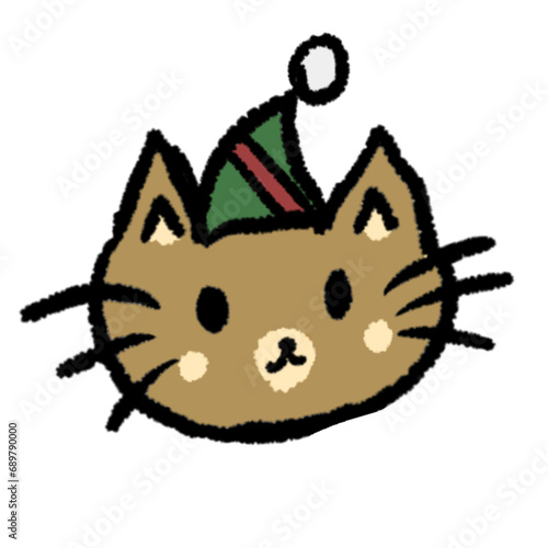 Cat with hat, brown cat, christmas, cute, animal, season