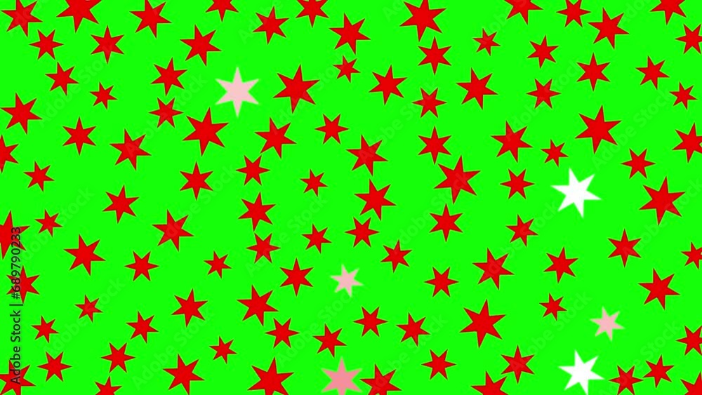 Animated red stars shine. Starry magic background. Flat vector illustration isolated on green background. Animated red stars shine. Starry magic background. Flat vector illustration isolated on green background.