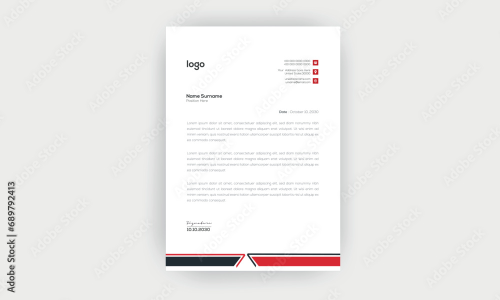 Simple and Creative letterhead template design Simple and Creative letterhead template design