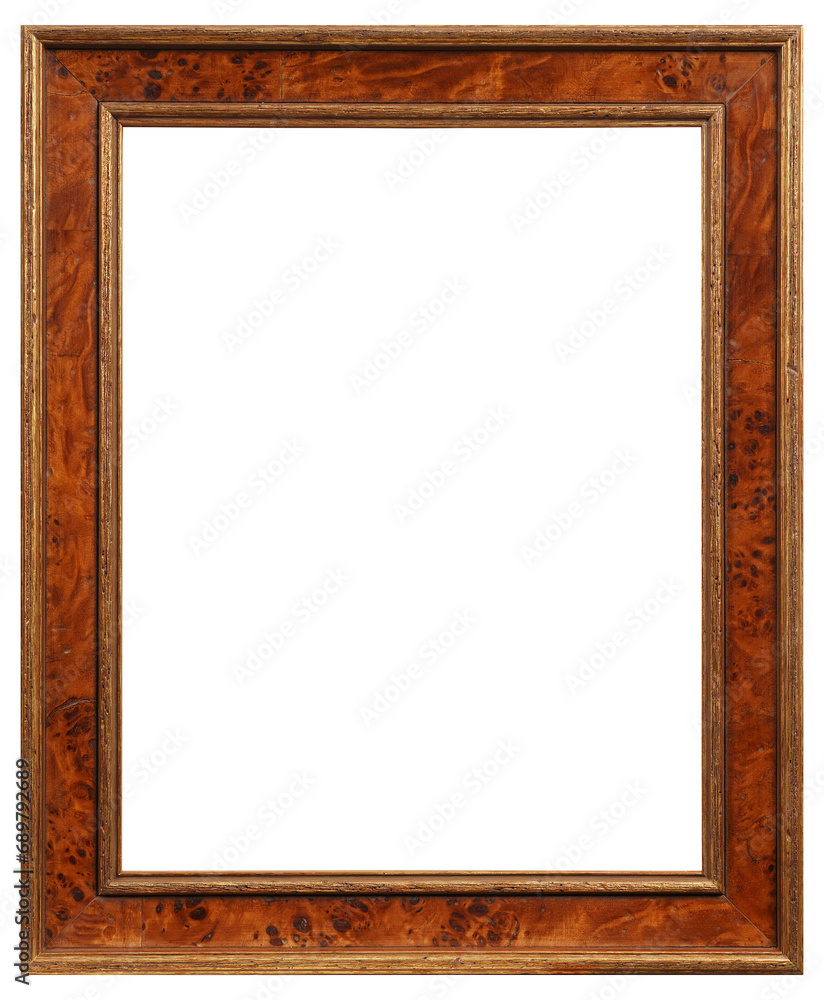 Lacquered wood picture frame in PNG format on a transparent background. Lacquered wood picture frame in PNG format on a transparent background.